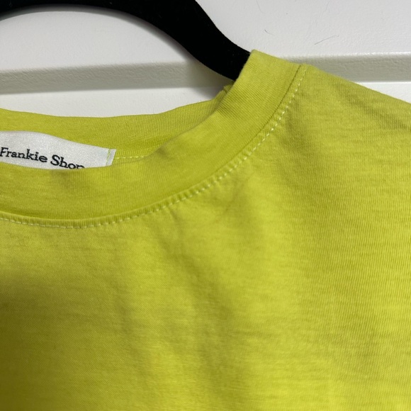 NWT The Frankie Shop Karina Cropped T-Shirt in neon yellow - Picture 5 of 6